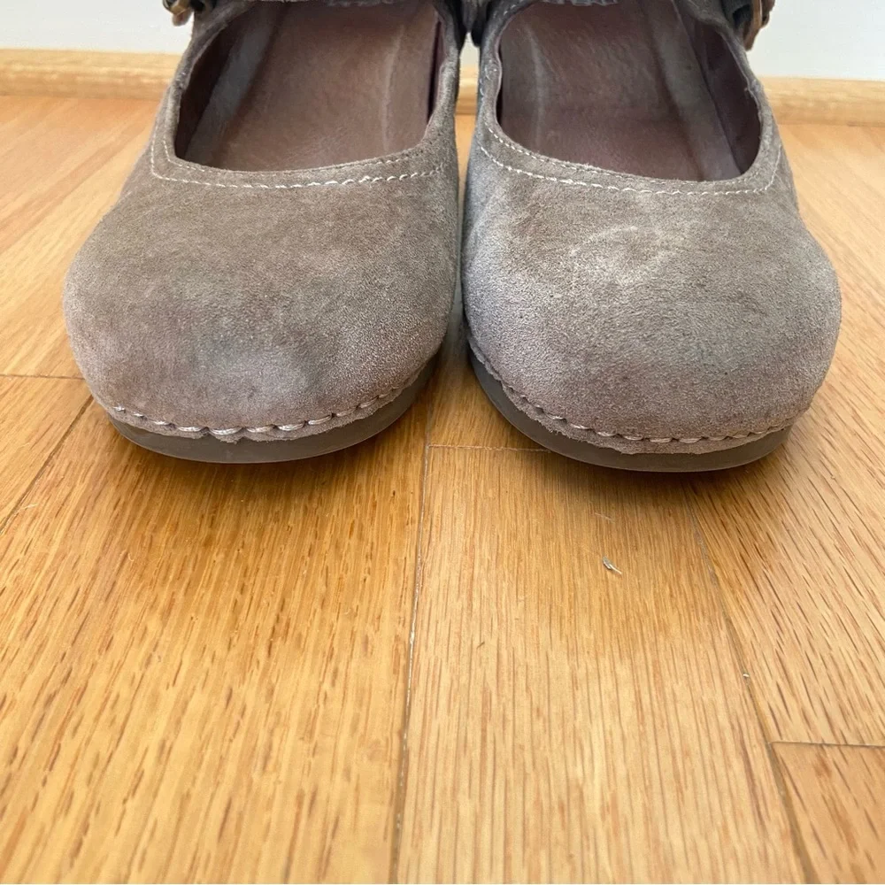 Dansko Women's Sandra Mary Jane Wedge Brown Suede Shoes Size 37 Classic Boho - Picture 7 of 12